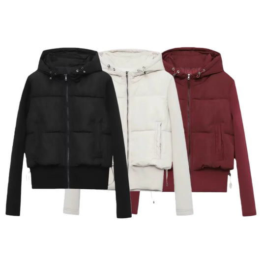2025 autumn new women casual fashion cotton coat hooded.