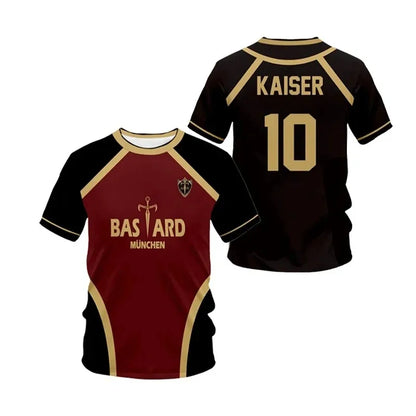 Jersey Pattern Vl Replika Blue Lock Anime Bastard, Munich Summer Men And Women 3D t- Shirt Casual T Shirt.