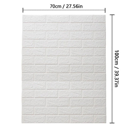 3D Self-Adhesive Wallpaper, 70cm*1/5/10m , Waterproof Brick Wall,  Living Room, Bedroom, Children's Room Home Decor