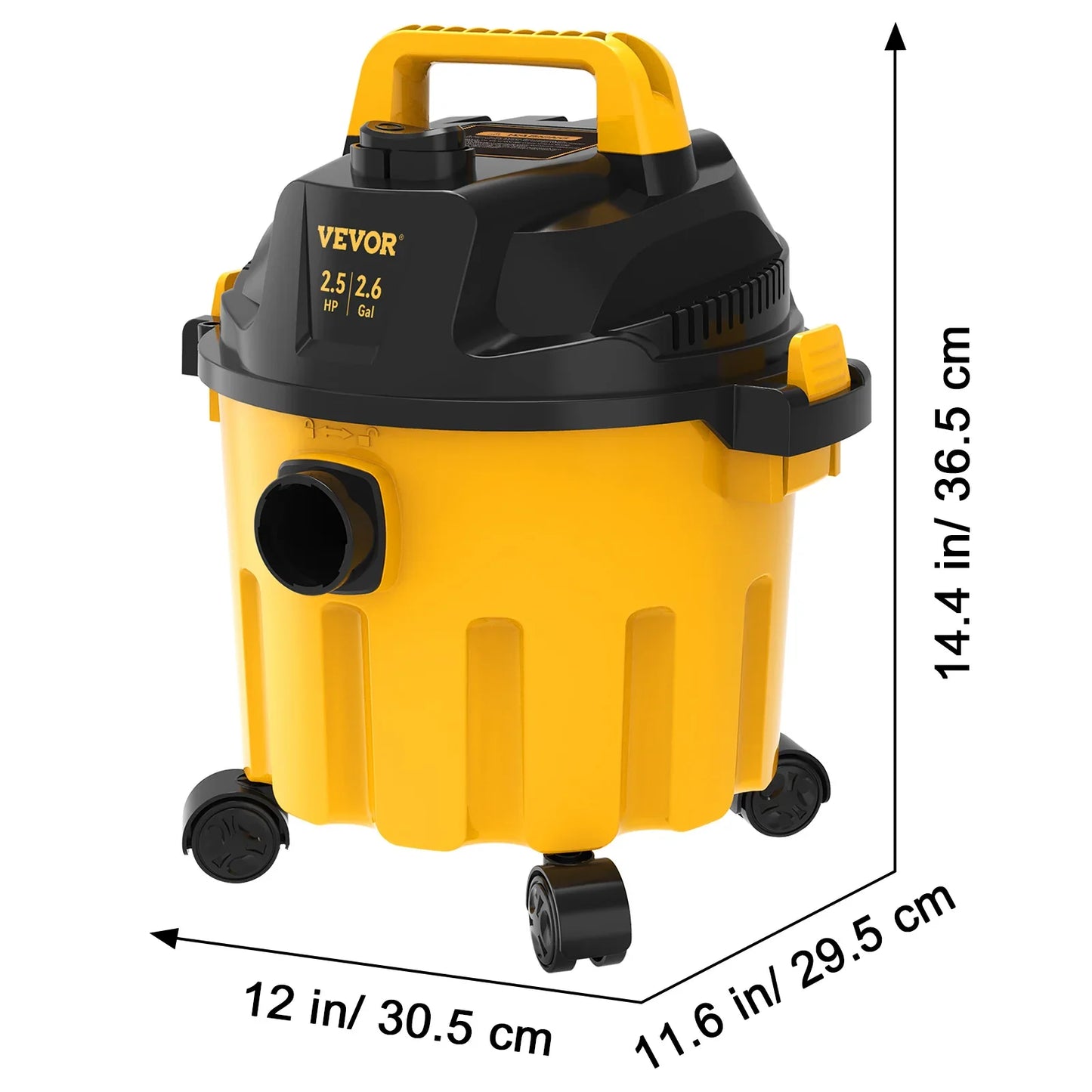 Wet Dry Vac 2.6 Gallon 2.5 Peak HP, 3 in 1 Portable Shop Vacuum with Blowing Function.