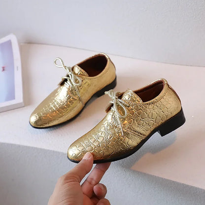 Children Leather Shoes for Boys, Pointed-toe Casual, Spring and Autumn 2023 Performance Shoes.