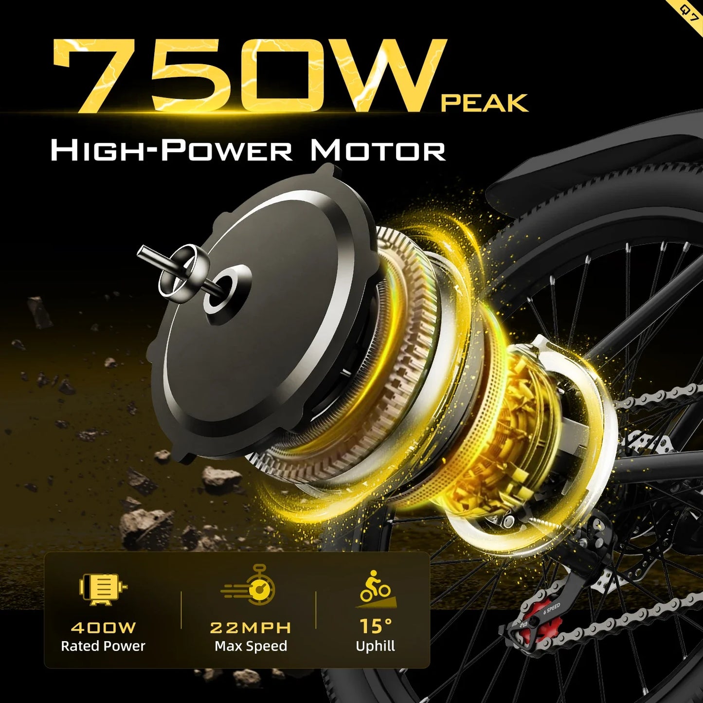 Q7 Adult E-bike 400W Motor,36V 10Ah Battery, Electric 26 Inch Fat Tire E-Mountain bike.