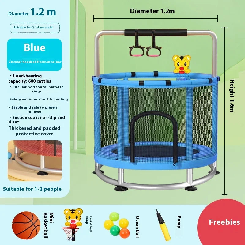Children's Indoor Trampoline Home Use Jumping Bed 3-10 Years Old.