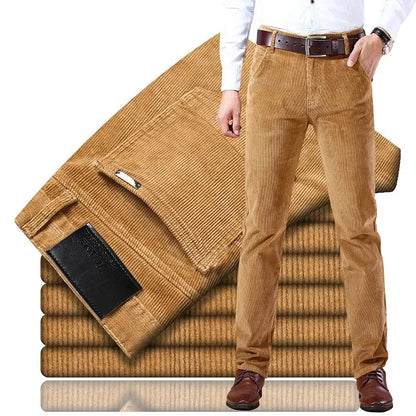 6 Color Men Corduroy Casual Pants, 2022 Autumn Winter New Style Business, Fashion Stretch Regular Fit Trousers Male Clothes.