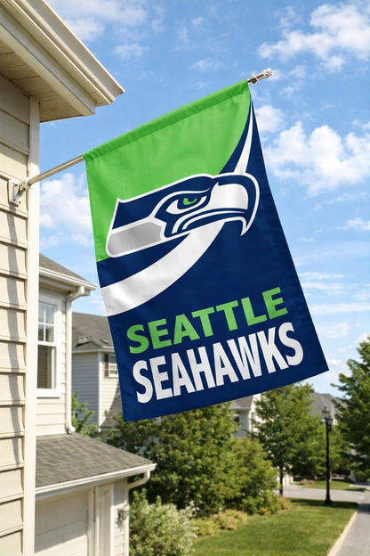 Seattle Seahawks 2 Sided Burlap Banner