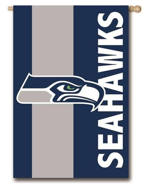 Seattle Seahawks Flag 2 Sided Embellished Applique House Banner