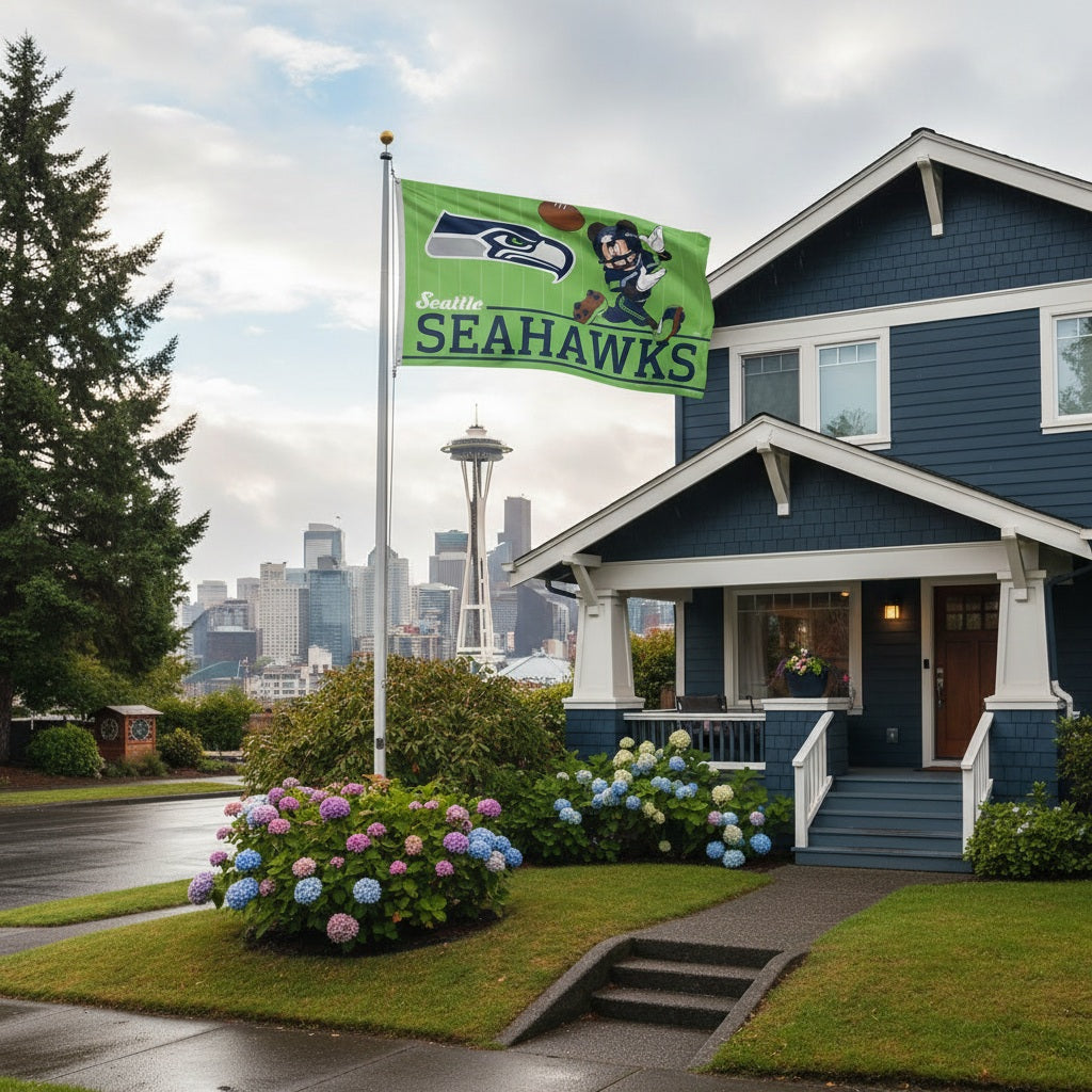 Seattle Seahawks Flag 3x5 Mickey Mouse Football