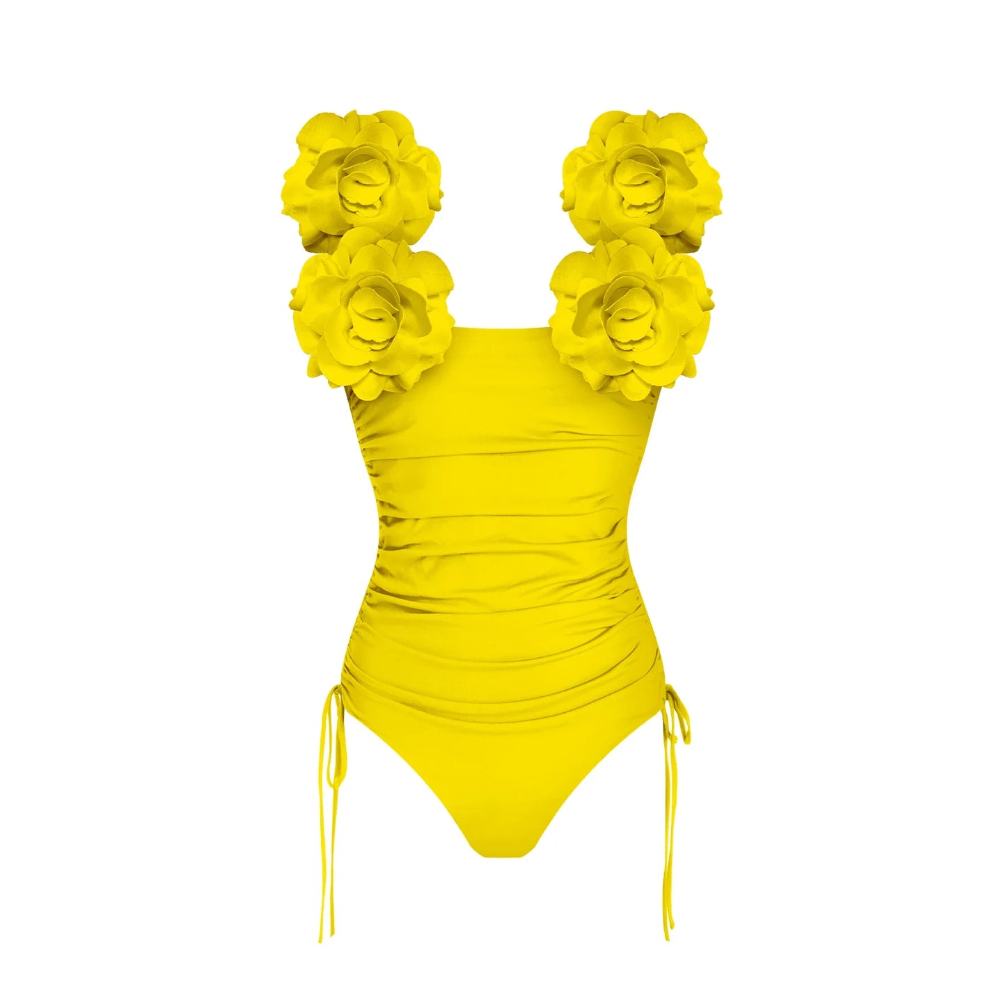 3D Flower Bikini Set  Low Waist Swimwear , Women Solid , Sexy Beach Wear Female.