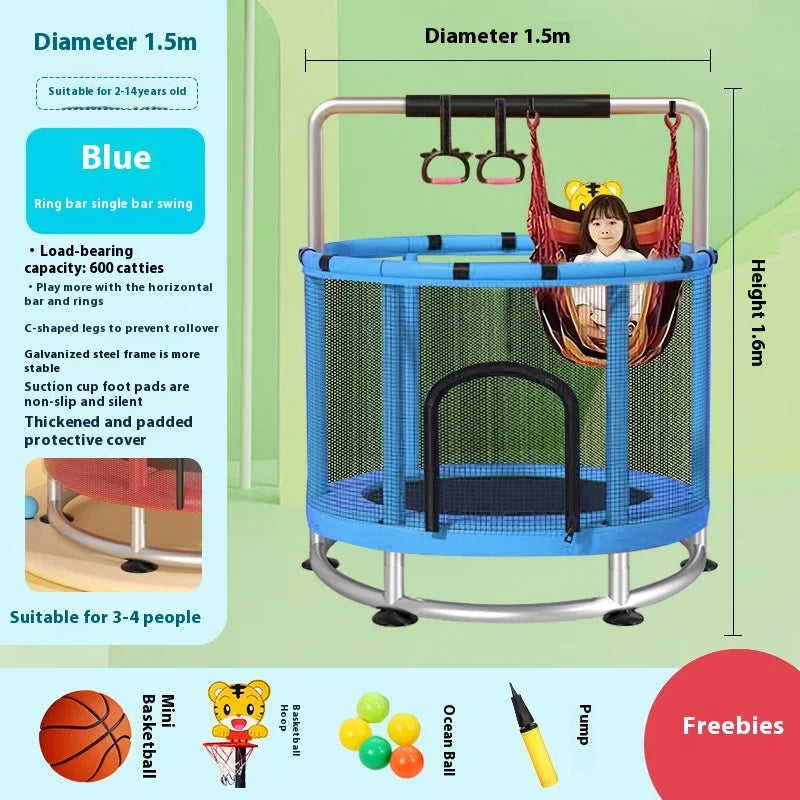 Children's Indoor Trampoline Home Use Jumping Bed 3-10 Years Old.