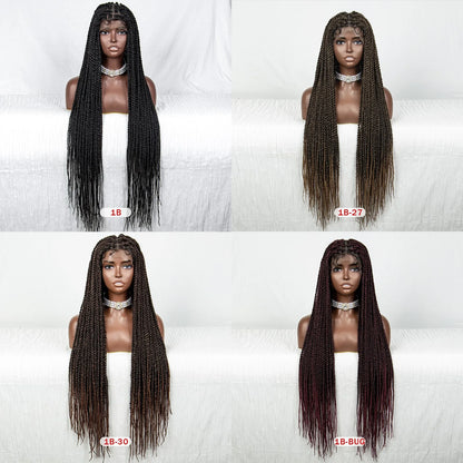 40" 360° HD Full Lace Knotless Twist Braids Wig | Blended Long Box Braids