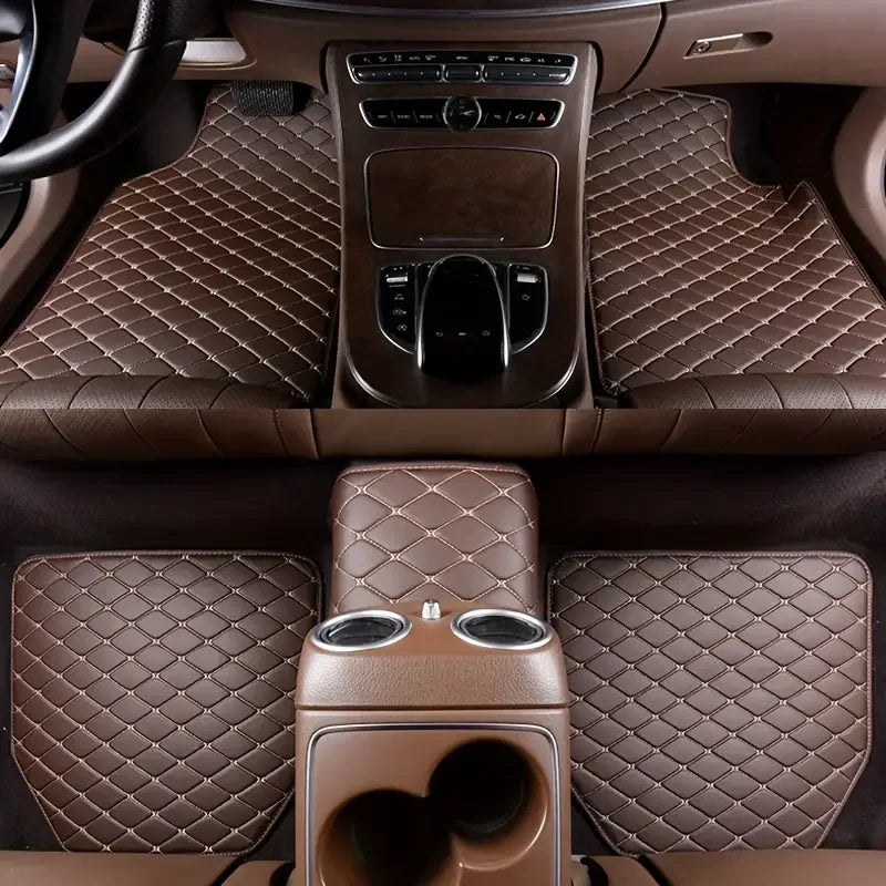 5Pcs Car Floor Mats Leather, Protector pads Universal