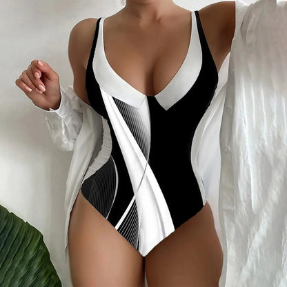 Comfortable Triangular One-Piece Swimsuit Women's Sporty Fashionable Competitive Style Cross-Border Swimwear from China