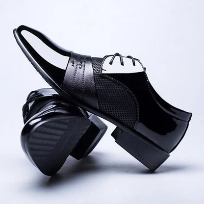 New British Men's Leather Shoes, Classic Man Pointed Toe Formal Shoes Lace Up.