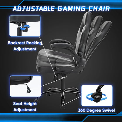 Ergonomic Office Computer  Chair Adjustable PU Leather  Armrest