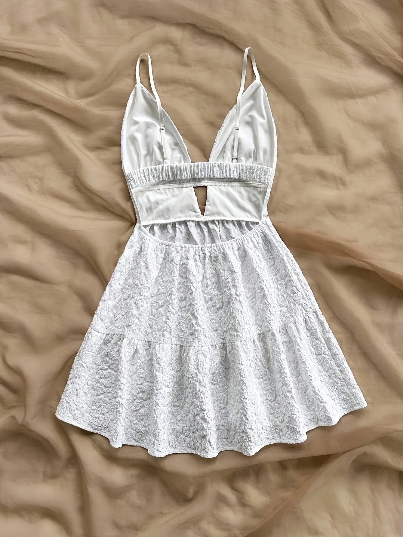Women Spring Summer Pure Color Strapless, Backless ,Elegant Dress Chic Minimalist Design.