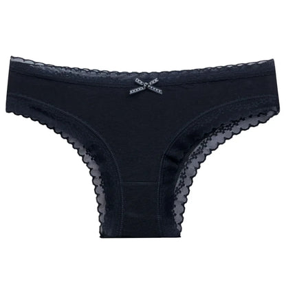 5 Pcs/Set Women Cotton Panties Sexy Lace Low Waist Underwear Girls Briefs M-XL.