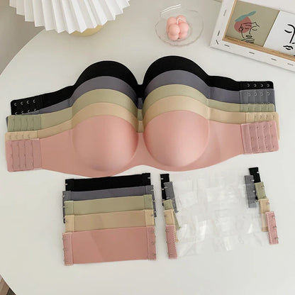 Front Closure Sexy Push Up Bra Invisible Female Brassiere Strapless Seamless.