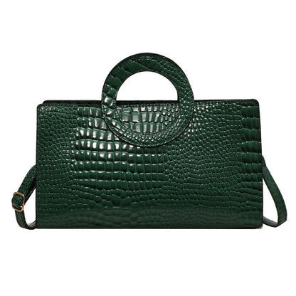 Luxury Crocodile Pattern Women's Handbag | Fashion Shoulder & Crossbody Bag (Famous Brand Designer PU Leather, Large Capacity)