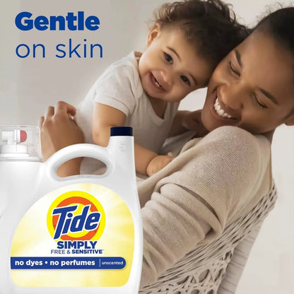 Liquid Laundry Detergent, Free & Sensitive, 89 Loads, 117 oz, Liquid Laundry Detergent