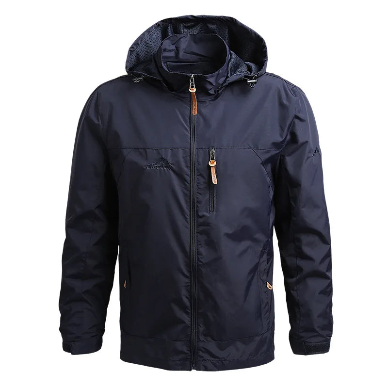 Windbreaker Men Tactical Jacket Waterproof Hooded Coat Size S-5XL