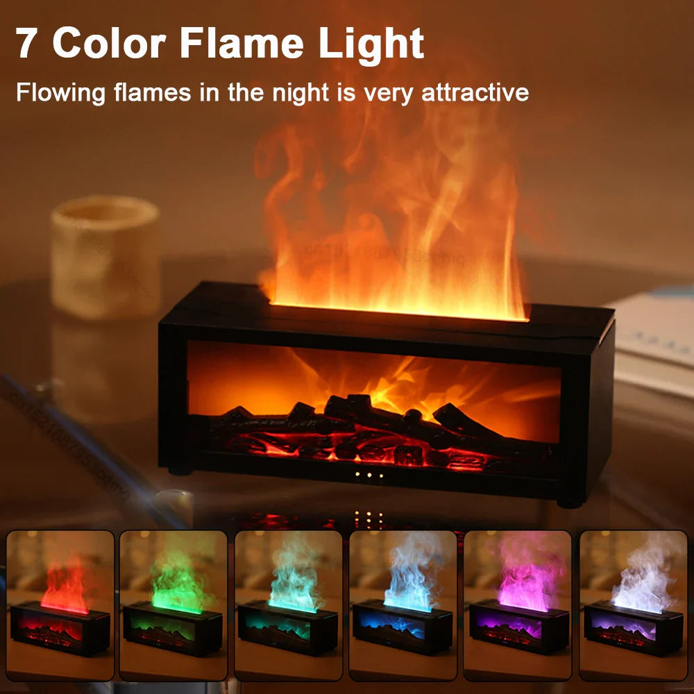 Air Humidifier Essential Oil, Home Aroma , Flame Automatic Fragrance Diffuser, With LED Light, Remote Control