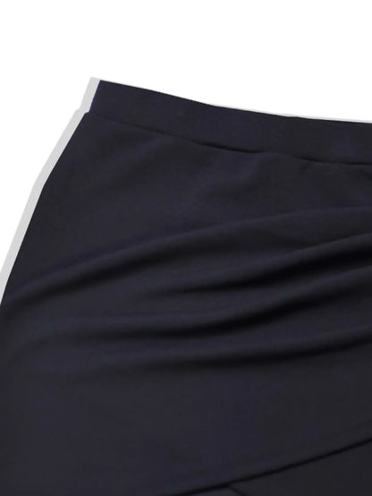 Black Split Mini Skirts, Women Summer Sexy High Waist Slit Skirt.
