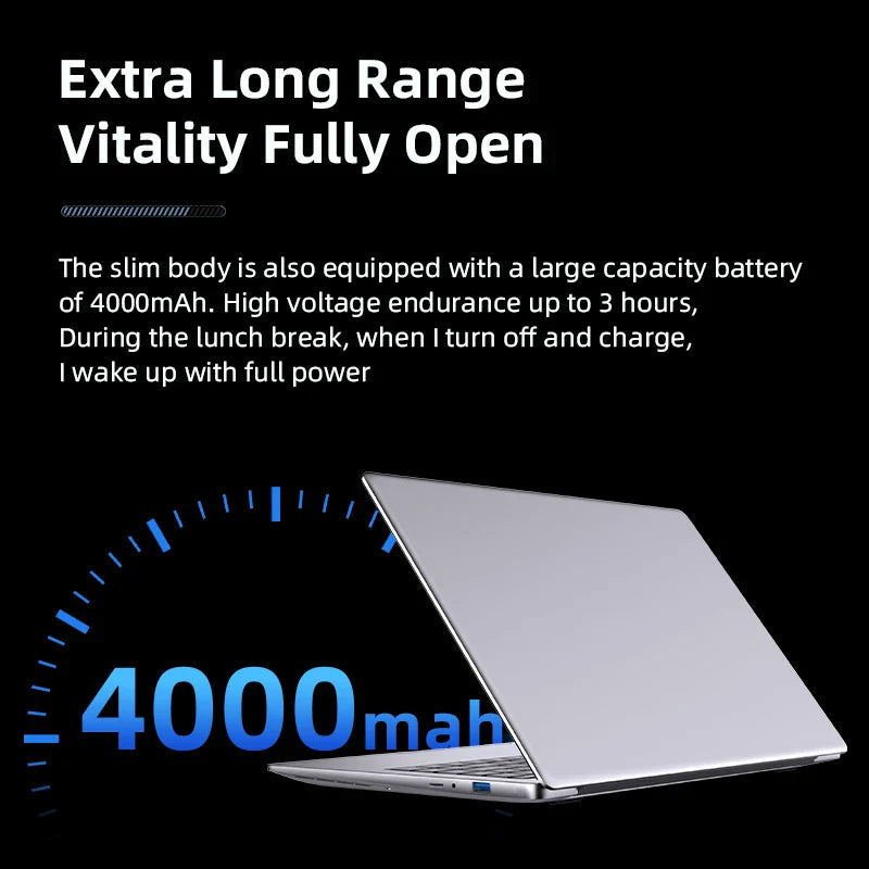 BYONE 14 Inch Low Price Laptop, Intel Celeron N4000 8GB RAM, 256GB, 512GB, SSD HD Screen, Office Learning Portable Laptops.
