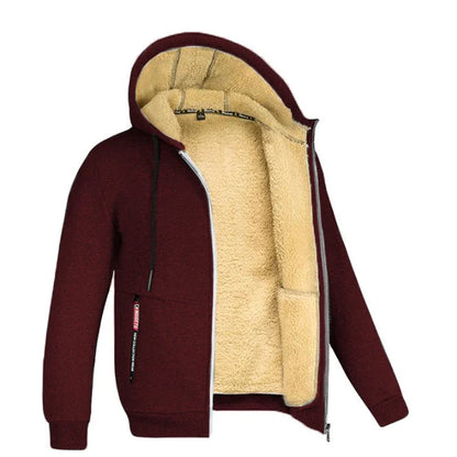 Men's Jacket Winter Camouflage Fleece Thicken Hooded Jackets, Casual Zip Up Hoodies Streetwear Coats.