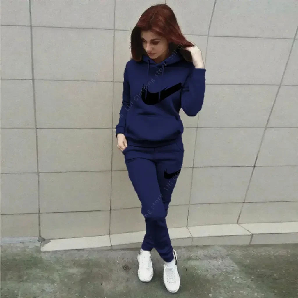 Hoodie Pants Sets Women 2pcs Sports Outfits, 2025 Home Outdoor Jogging New Designer, Autumn Winter Tracksuit.