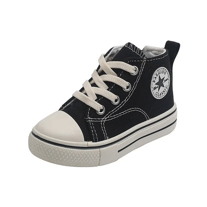 Children's Mid-Top Canvas Shoes Soft Bottom Comfortable Casual Children's Shoes.