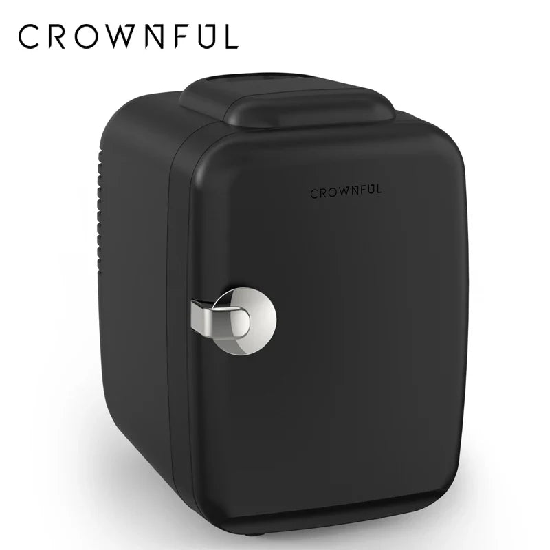 Crownful 4L Mini Fridge 110V, 220V Beauty Makeup Skincare Refrigerator, AC/DC Heated Cooling Beauty Refrigerator, Car Mini Fridge.