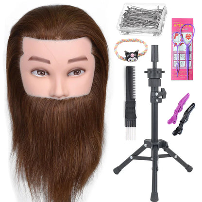100% Real Human Hair Mannequin ,Styling Heads Cosmetology Practice Heads.