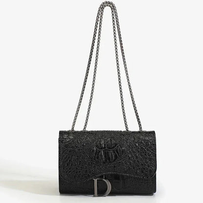 Luxury Women's Handbag with Chains & Sequins | Crossbody Shoulder Messenger Bag (Brand Design, Animal Print, Casual Purses)