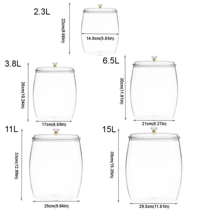 Flour Grains Sealed  Kitchen Organizer with Lid, Plastic Wide Mouth Candy, Cookie, Nuts Storage Jar.