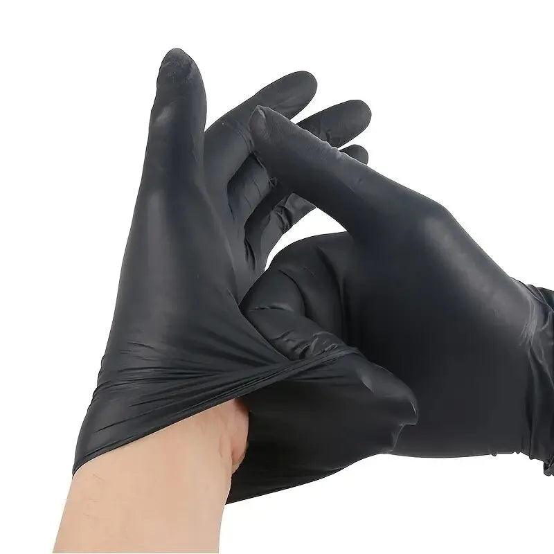 100PCS Black Nitrile Gloves Household Kitchen Bathroom Cleaning Gloves, Nail Art, Hair Dye,  Latex Free
