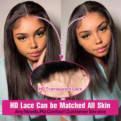 Glueless 13x4 Straight Lace Front Bob Wig Pre-Plucked 4x4 Closure Brazilian Remy Human Hair Bone Straight Short Bob