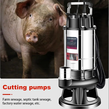 Cutting Sewage Pump, 220V Feces Pumping Mud Sewage Pump, Small Household Submersible Pump, Septic Tank Pump.