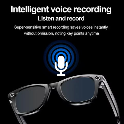 New 8 Million Pixels Camera Smart Glasses, Recording Videos, AI Photo Recognition, Answer Translation, Waterproof Blue light Glasses.