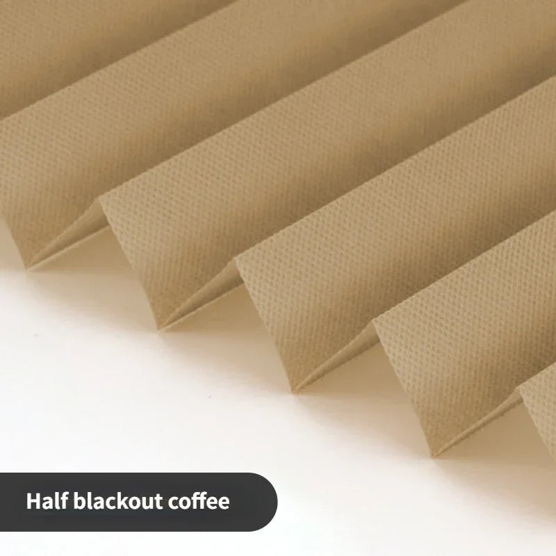Self-adhesive Pleated Blinds, for Bathroom, Balcony Shades Half Blackout.