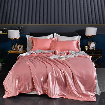 Luxury 100% Silk Bedding  with Duvet Cover4pcs Bed Cover