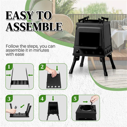 Portable Windproof  Wood Heater with Burner