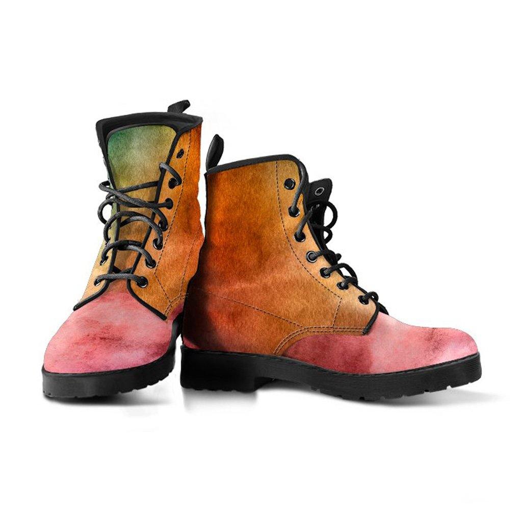 Sunset Grunge  Memory Foam Boots | All Season Lace Up Boots | Vegan Leather Combat Boot