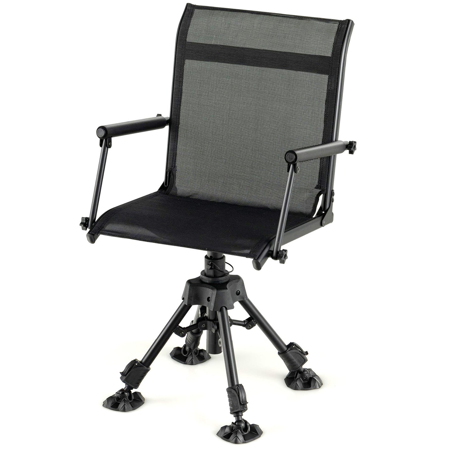 Folding Swivel Patio Chair with 4 Adjustable Leg