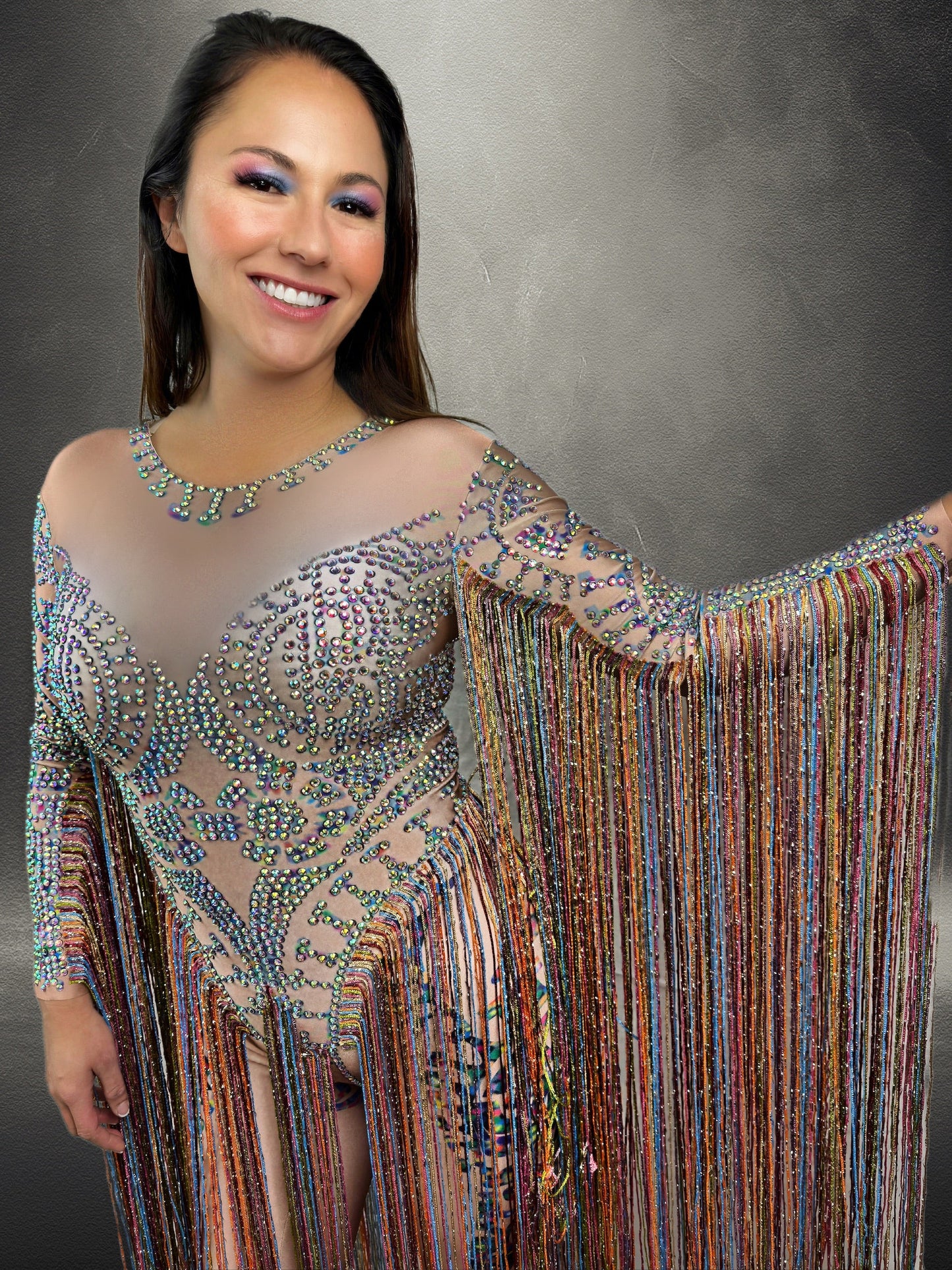 The Elton Rhinestone Fringe Bodysuit | Long Tassel Festival, Drag & Stage Outfit – Manifestie