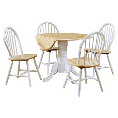Greer Natural Brown And White 5-Piece Dining Set