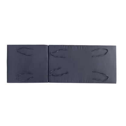 Lounge Chaise Set in Black Acacia Wood with Water-Resistant Cushions