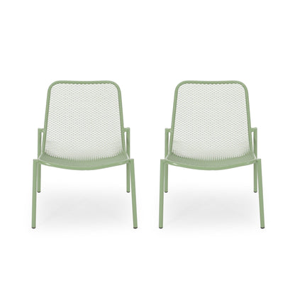 Outdoor Iron Chair With Mesh Design