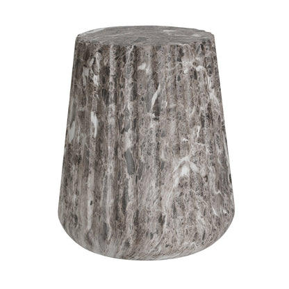 Outdoor Cleme Carved Side Table, Brown End Table
