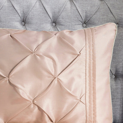 7 Piece Tufted Comforter Set Blush Full