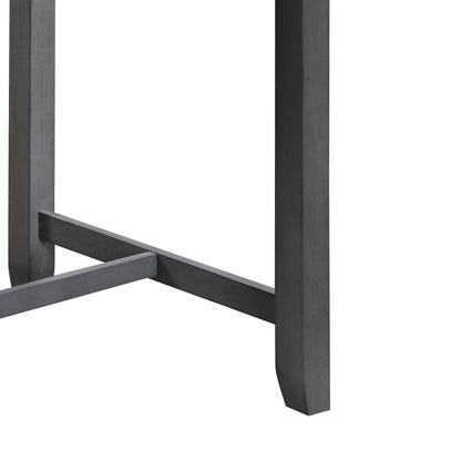 Graham 36' 3-Piece Gray Finish Small Space Counter Height Dining Table with Shelves and 2 Chairs